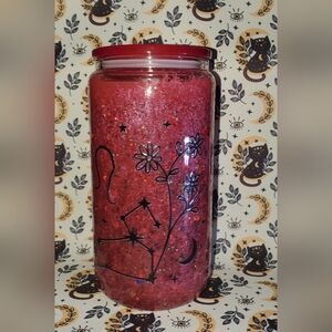 Glittery Red Floral Drinkware